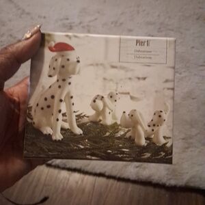 VINTAGE Pier 1 Dalmatians Glass Dalmatian Dog Figurines Christmas Decor Gift EUC